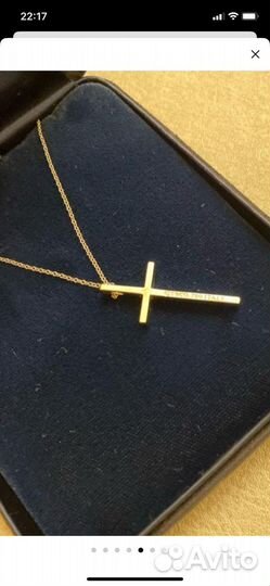 Золотой крестик 750пр.Tiffany Оригинал
