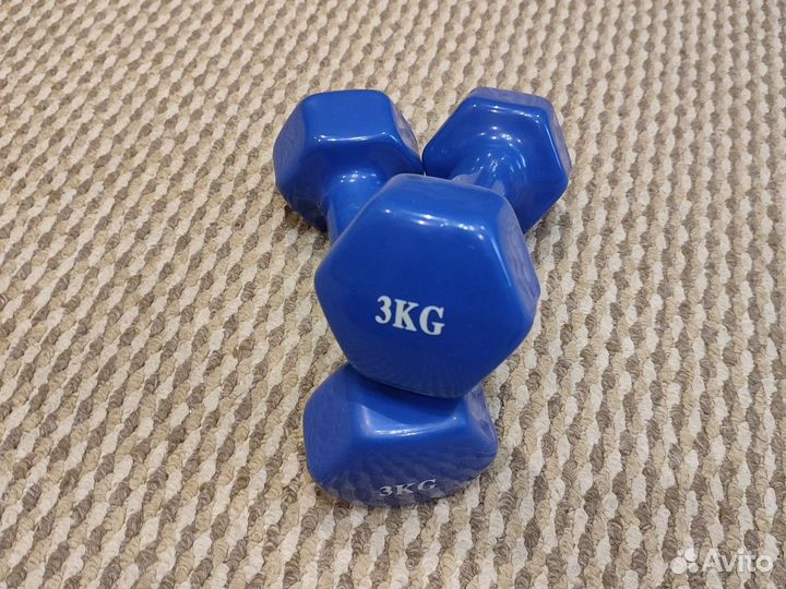 Гантели 3 кг б/у, 2шт