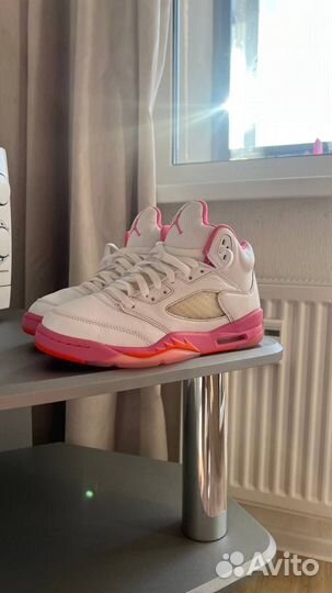 Nike air jordan 5 retro кроссовки розовые