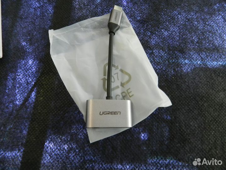 Переходник UGreen Type-C- Type-C/jack 3,5 (50596)