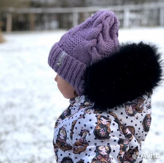 Шапка вязаная детская на 2-3 года