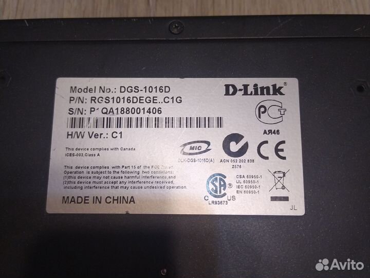 D-Link модель DGS-1016D