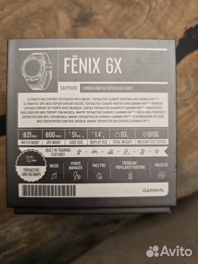 Часы garmin fenix 6x 51mm