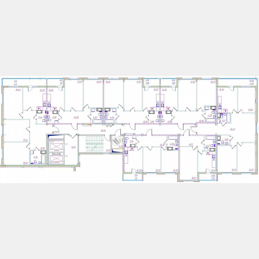 2-к. квартира, 67,8 м², 2/12 эт.