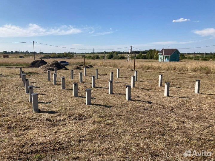 Железобетонные и винтовые сваи установка