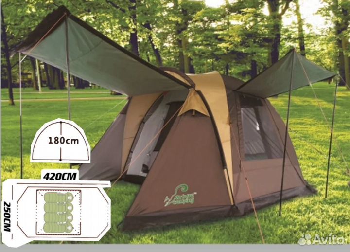 Туристическая палатка 4-6-х местная KRT-105