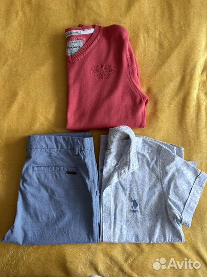 Брюки guess, рубашка US polo, Джемпер Pepe jeans