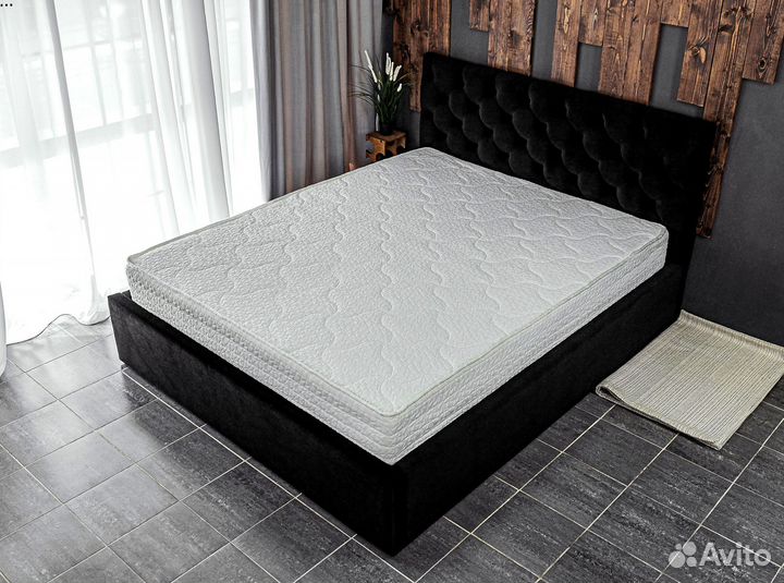 Кровать 160х200 двуспальная черная Барокко