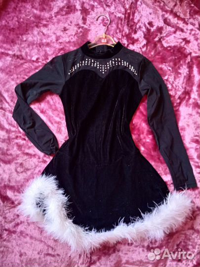 Платье для танцев 130 черный бархат