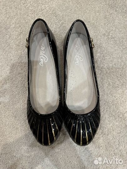 Чёрные школьные туфли, р.35