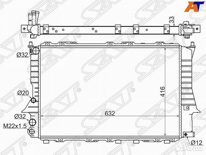 Радиатор audi 100/A6/S6 1.8/1.9TD/2.0/2.2/2.3/2.4