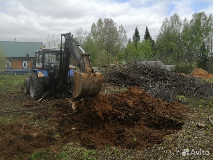 Экскаватор погрузчик, септик,канализация, водопр-д