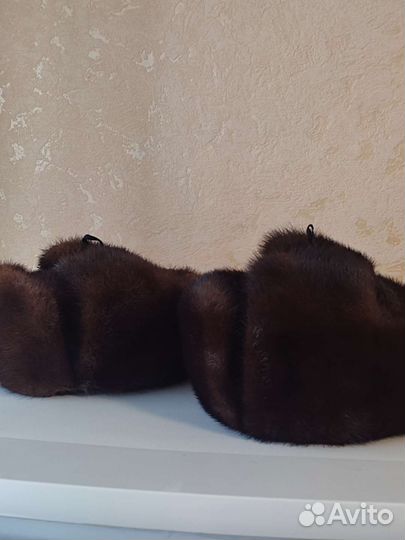 Норковая шапка мужская ушанка