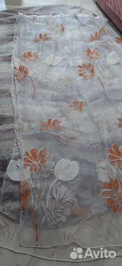 Тюль организации с цветами