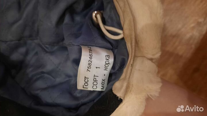 Берет из мутона с отделкой из норки