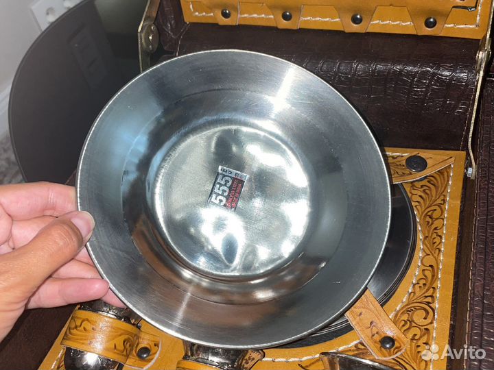 Подарочный Кожаный чемоданчик для пикника