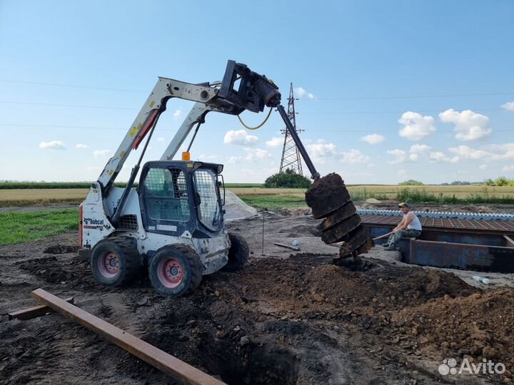 Ямобур мини погрузчик, гидромолот мини погрузчик