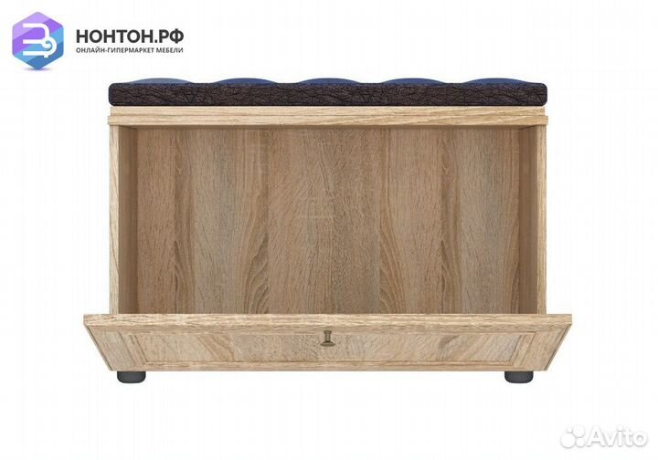 Тумба для обуви Оскар-7А дуб сонома светлый / кожз