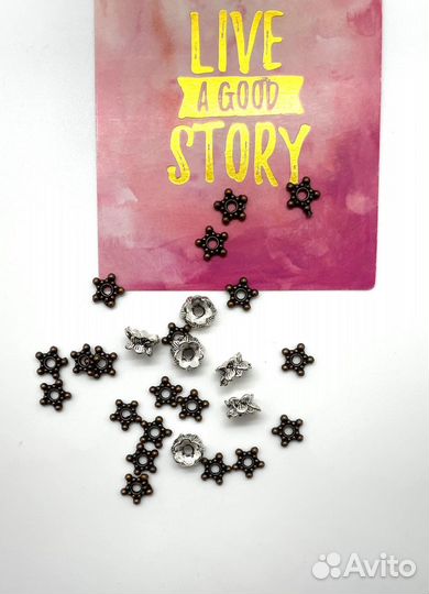 Подвески на браслет,заколки, карабины Полубусины