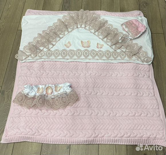 Конверт на выписку для девочки, плед