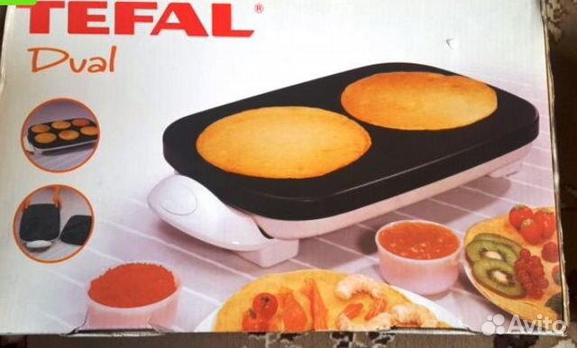 Блинница Tefal на 2 блина, сковорода эл. новая