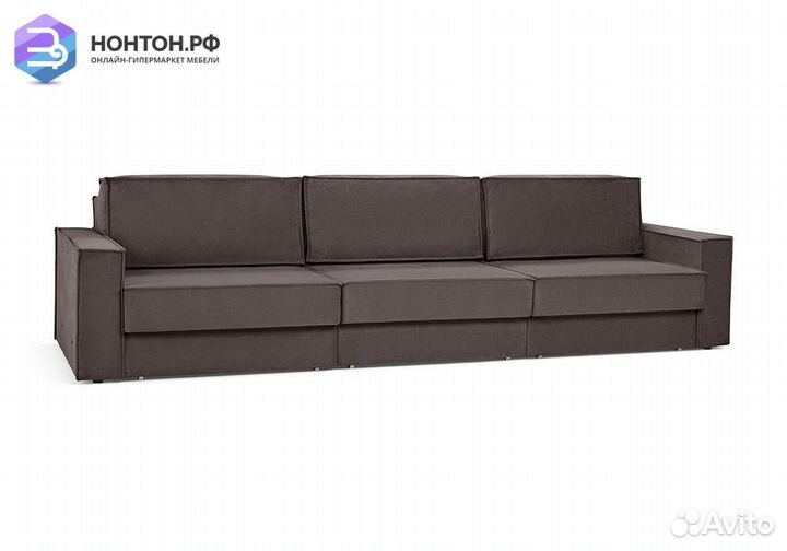 Диван еврокнижка трехместный Тревис коричневый