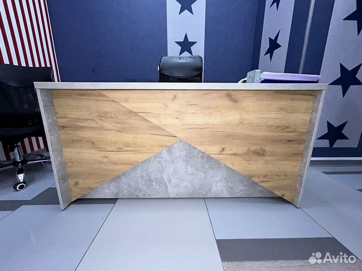 Столы офисные 3 шт. бетонного цвета