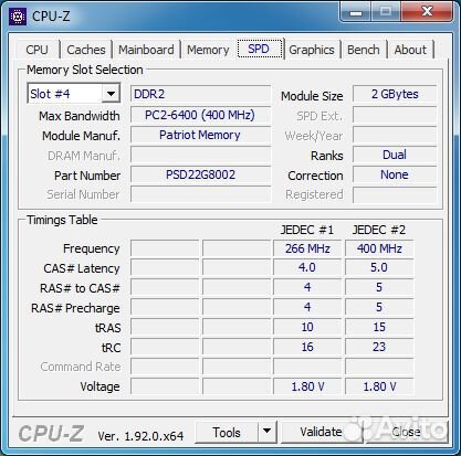 DDR2 2gb 800mhz 2rank CL5-5-5-15 Patriot Signature