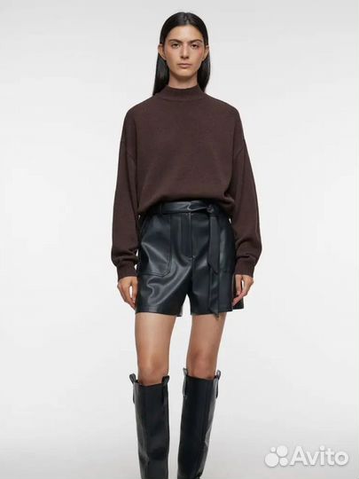 Шорты женские кожаные 46