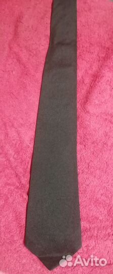 Мужской классический чёрный галстук