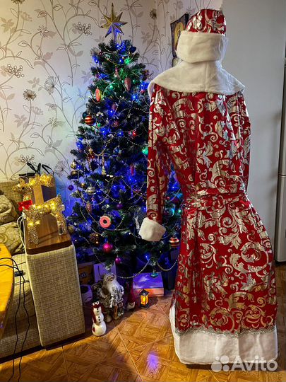 Костюм деда мороза атласный