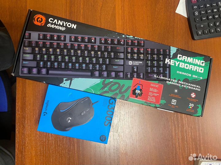 Игровая клавиатура и мышь, Canyon, Logitech