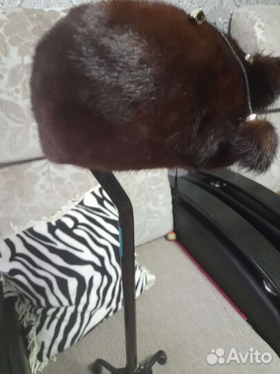 Шапка норковая женская коричневая