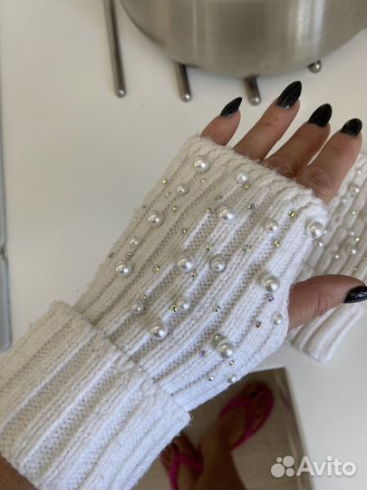 Шапка с митенками