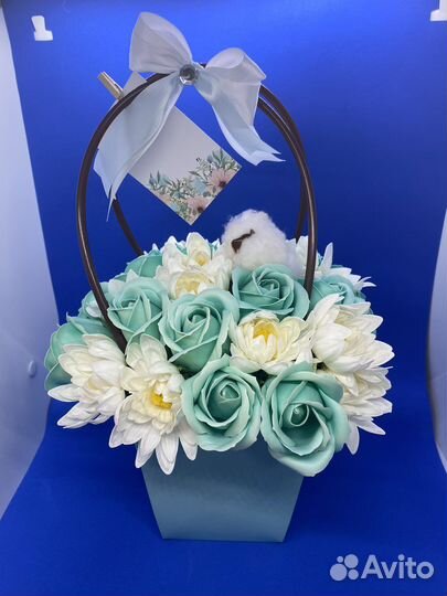 Подарок с мыльными розами