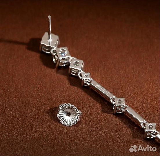 Серьги с муассанитами 4.93ct пара