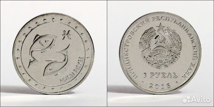 1 рубль 2016 г. Рыбы. Серия: Китайский гороскоп. П