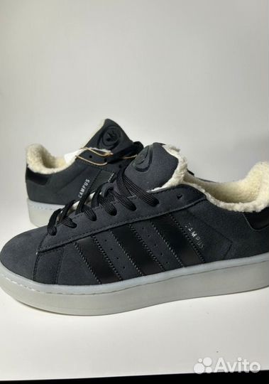 Кроссовки Adidas Campus Grey с мехом