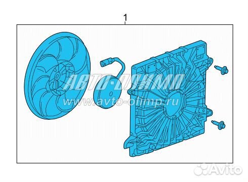 Вентилятор охлаждения двигателя в сборе