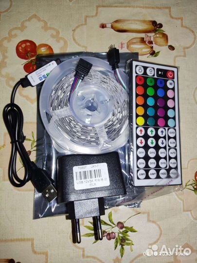 Лента 5 м светодиодная 5050, 2835 полный комплект