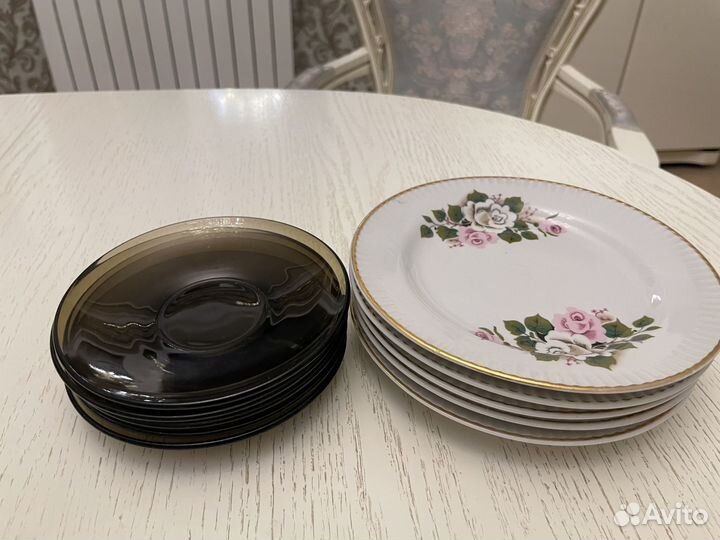 Тарелки фарфор 6 шт и блюдца luminarc 6 шт