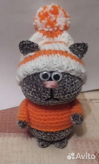 Вязаный Котик, ручная работа