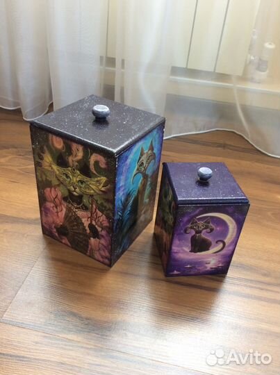 Красивые декоративные короба в технике декупаж