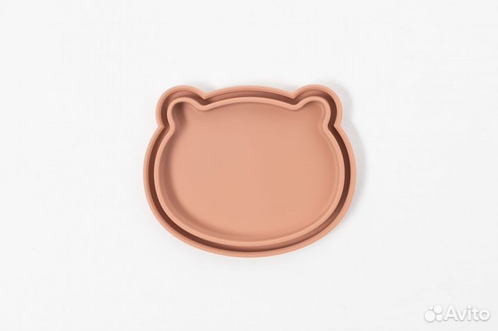 Тарелка детская силиконовая на присоске с крышкой