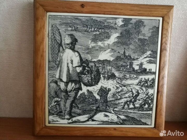 Панно, плакетка в дубовой рамке Голландия