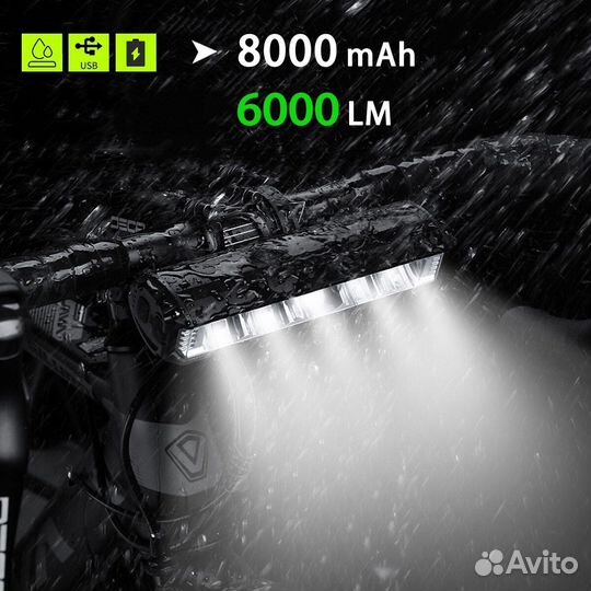 Фонарь на велосипед 6000люмен