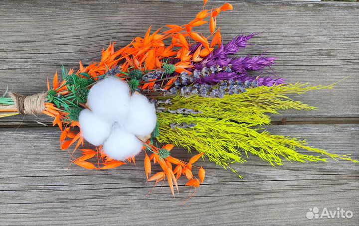 Яркие букеты из сухоцветов