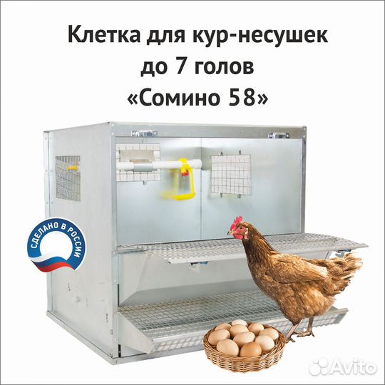 Клетка для кур-несушек 7 голов