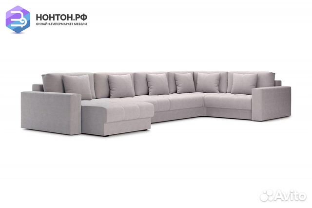 Диван п-образный тик-так Монарх бежевый