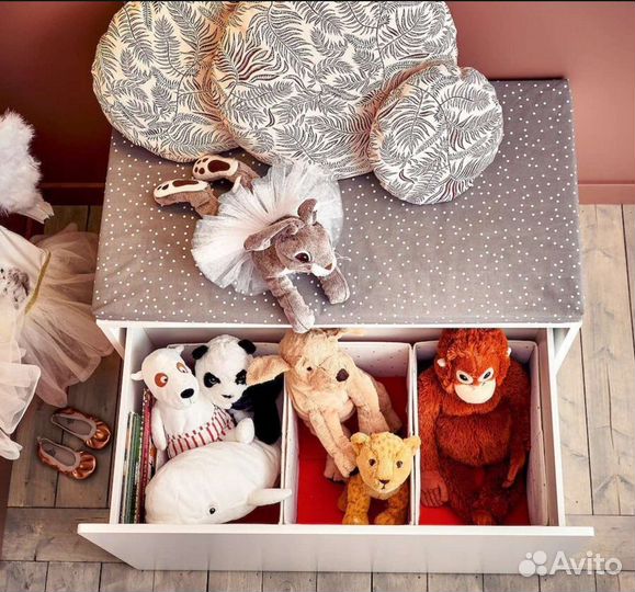 Скамья с отделением для игрушек IKEA смостад белая